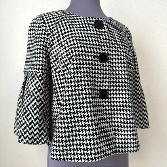 Vintage Houndstooth Stretch Blazer Sz PM - Picture 3 of 14